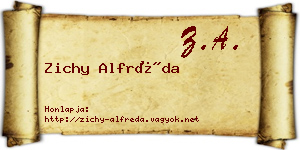 Zichy Alfréda névjegykártya